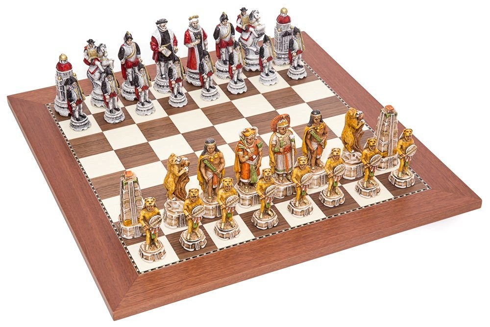 Incas and Spanish Chessmen & Champion Board