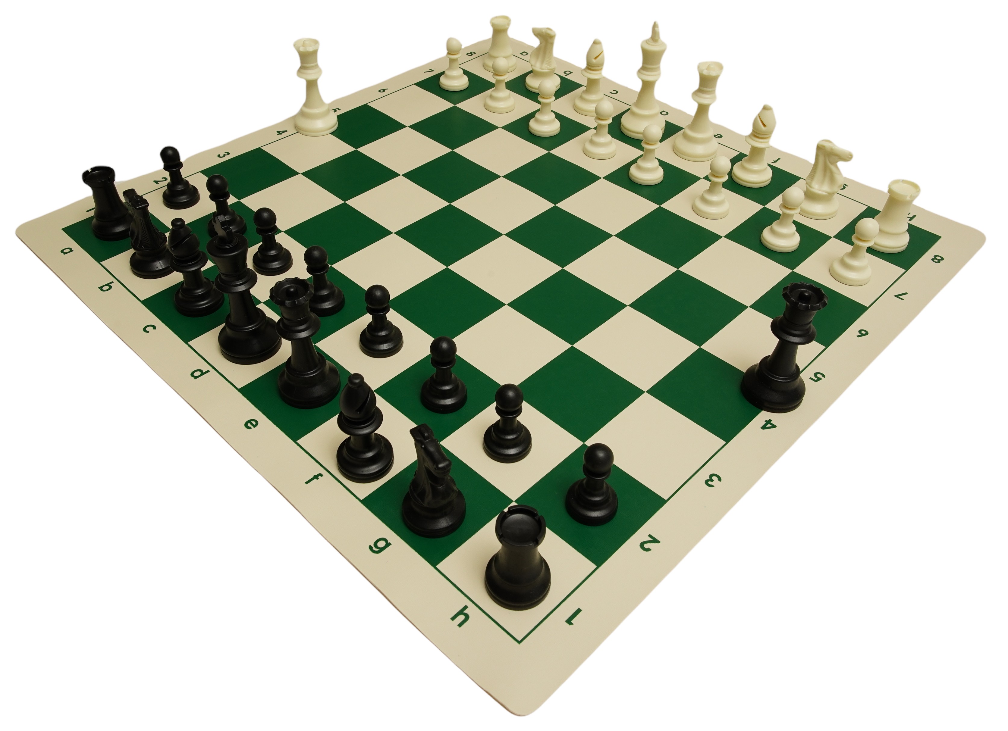 Cambor Tournament Club Chessmen with Roll-Up Chess Board