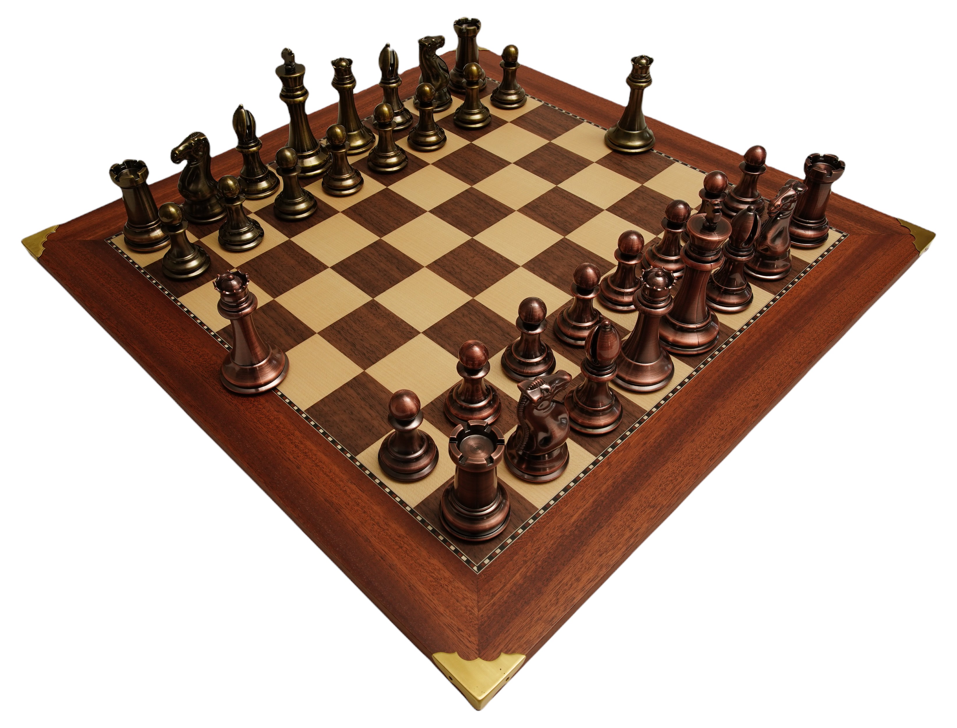 Metal Chessmen & Champion Chessboard from Spain