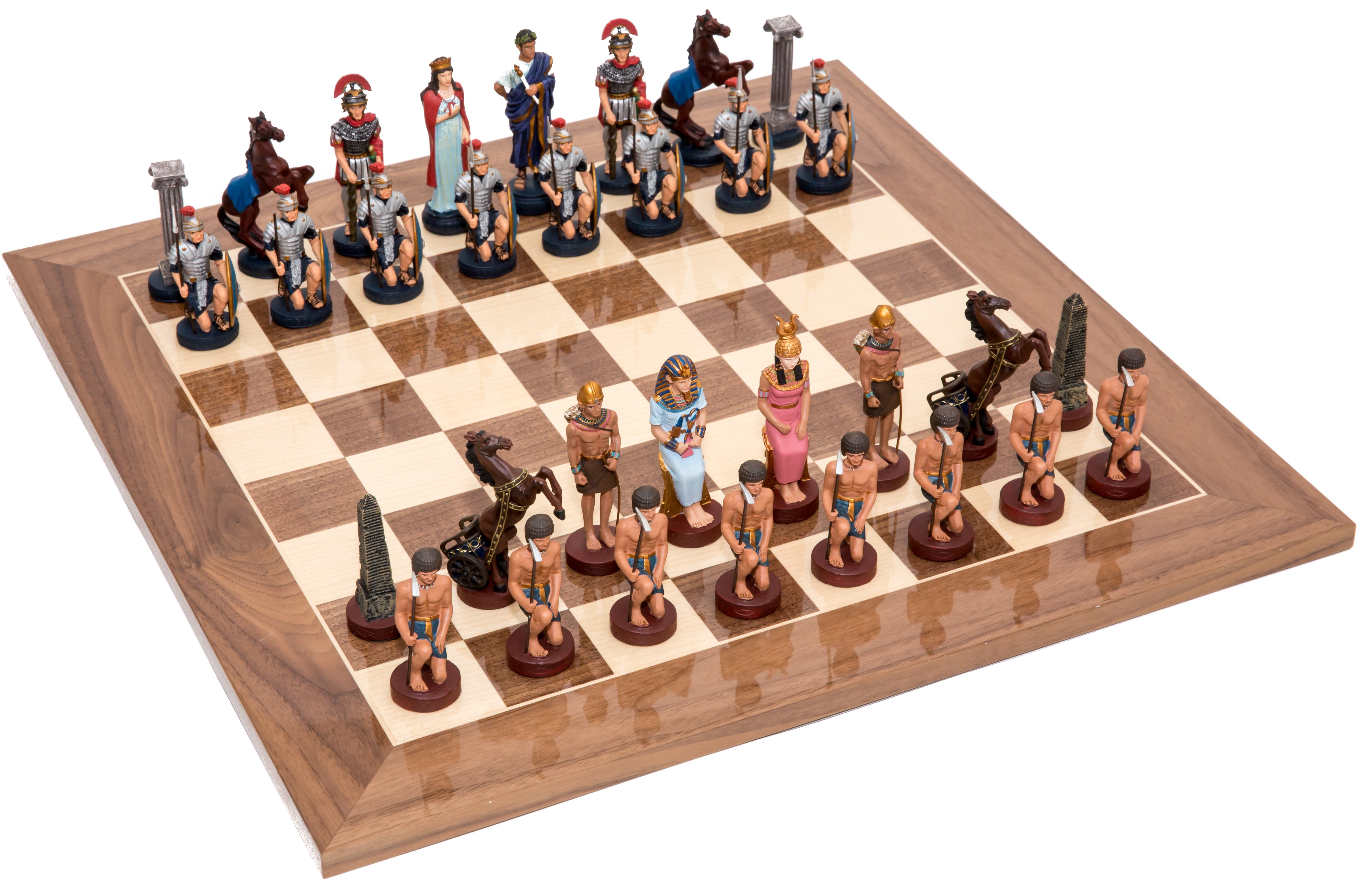 Romans and Egyptians Chessmen & Master Board 