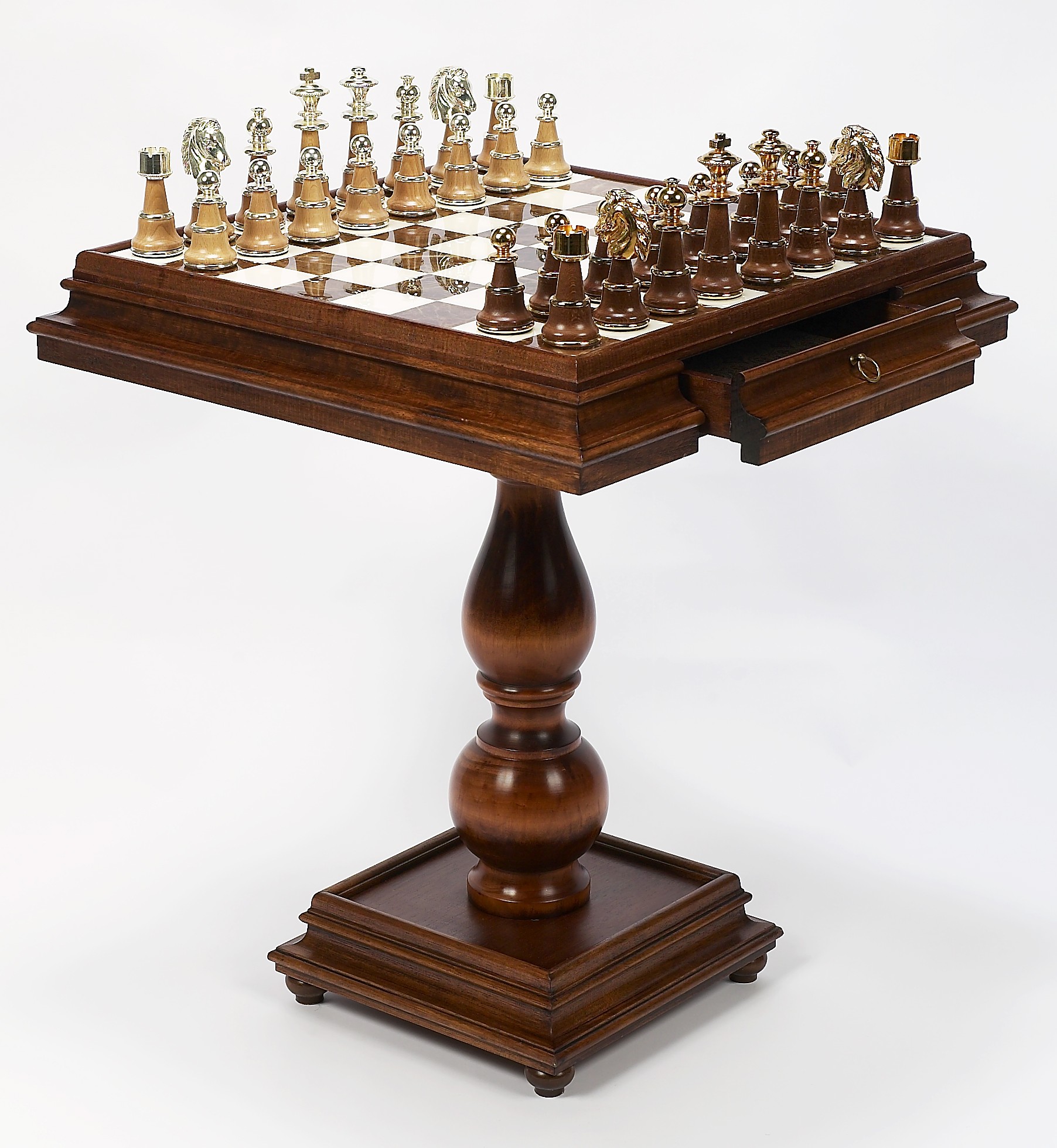 Champion Chessmen & Marble Table
