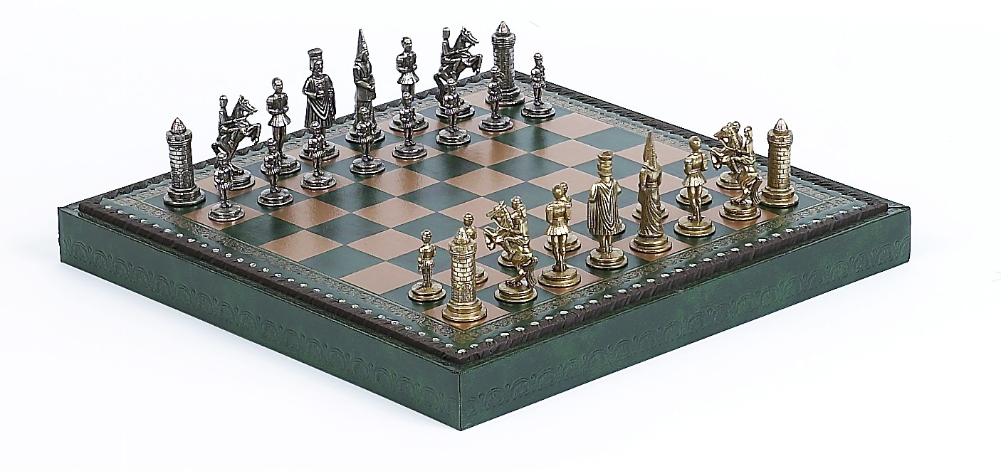 Gothic Chessmen & Cabinet Board