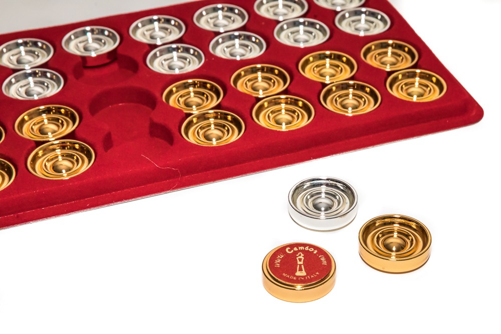 Gold Backgammon Checkers Made in Italy