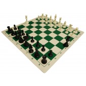 Cambor Tournament Club Chessmen with Roll-Up Chess Board
