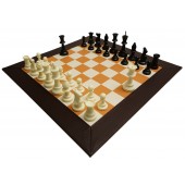 Professional Tournament Double Weighted Chessmen & Leatherette Chess Board