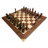 Queen's Gambit Staunton Style Metal Set with Master Chessboard from Spain