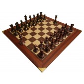 Metal Chessmen with Champion Chessboard from Spain