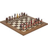 Battle-of-Waterloo Chessmen & Mosaic Board