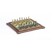 Brass Staunton Chessmen & Classic Pedestal Board