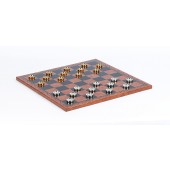 The Gold Checkers & Leatherette Board